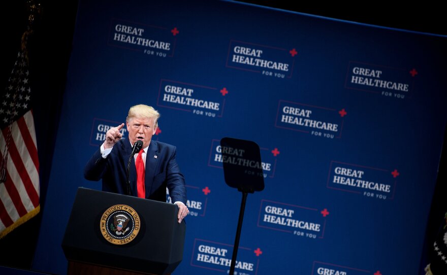 President Trump talked to seniors about health care in central Florida in early October. "We eliminated Obamacare's horrible, horrible, very expensive and very unfair, unpopular individual mandate," Trump told the crowd.