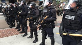 Police outside the San Diego Convention Center, May 27, 2016. 