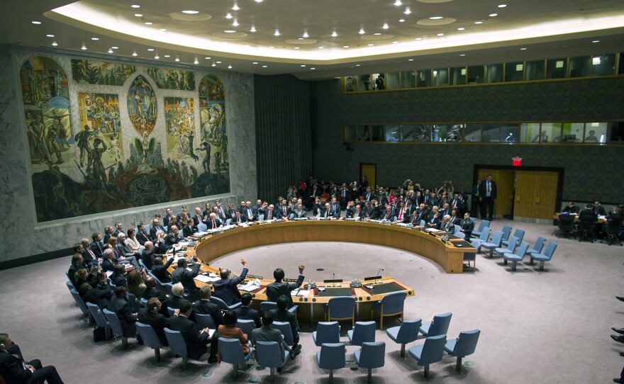 The U.N. Security Council votes on a resolution requiring Syria to give up its chemical weapons, on Sept. 27, in New York. Last week, Saudi Arabia turned down a chance to take a seat on the Council.