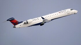 Short regional flights are the lifeblood of U.S aviation — but they were in decline even before jet fuel concerns struck. Here, a file photo shows a Delta Air Lines Connection regional jet operated by GoJet Airlines taking off from Logan International Airport in Boston.