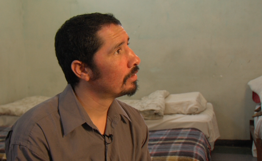 Misael Soto sits on his bed at the rehabilitation center DAR, May 1, 2015.
