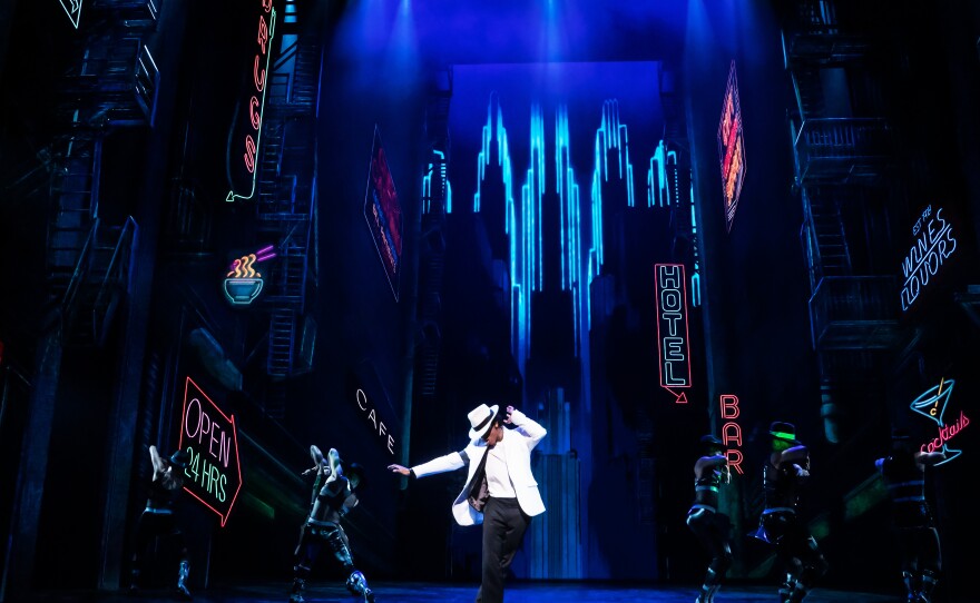 Myles Frost as Michael Jackson in <em>MJ: The Musical,</em> at Neil Simon Theatre.