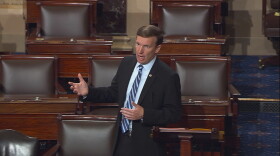 This frame grab provided by Senate Television shows Sen. Chris Murphy, D-Conn. speaking on the floor of the Senate on Capitol Hill in Washington, June 15, 2016.