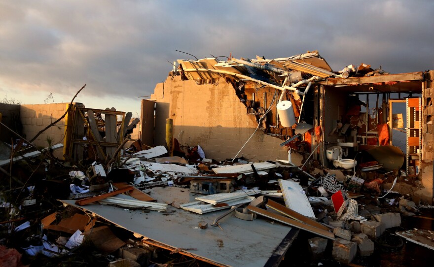 One of the homes destroyed in Washington, Ill., by Sunday's storms.