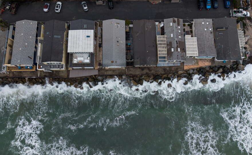 Oceanfront homes sit along the coastline near North Beach in San Clemente, Calif., Friday, Sept. 18, 2026.
