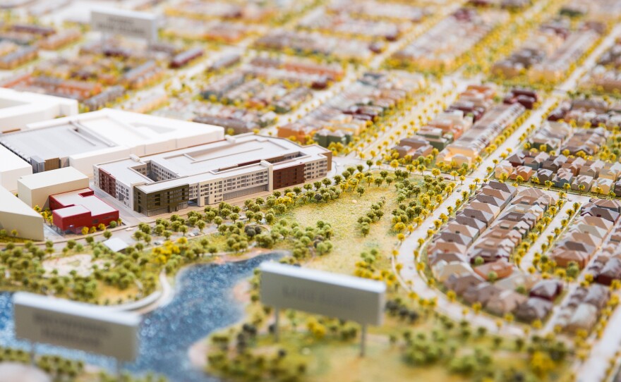 A model of the Mueller master plan. With its goals of environmental sustainability and mixed-income home ownership, Mueller has become a model for development nationwide.