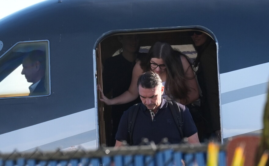 Flávio Bolsonaro arrives at Miami-Opa Locka Executive Airport on Wednesday, Oct. 28, 2026, in Opa-locka, Fla.