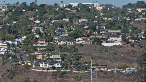 Homes on the hills of Mission Valley as shown on Jan. 12, 2023.
