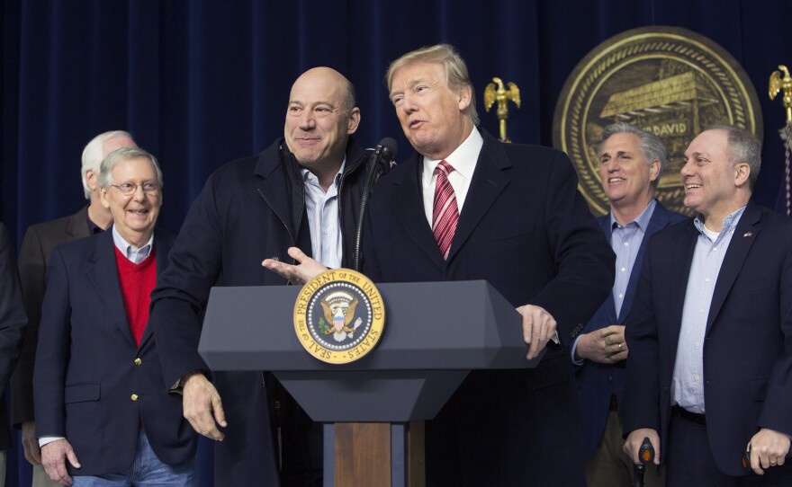 President Trump and National Economic Council Director Gary Cohn at Camp David in January. Cohn announced his resignation Tuesday.