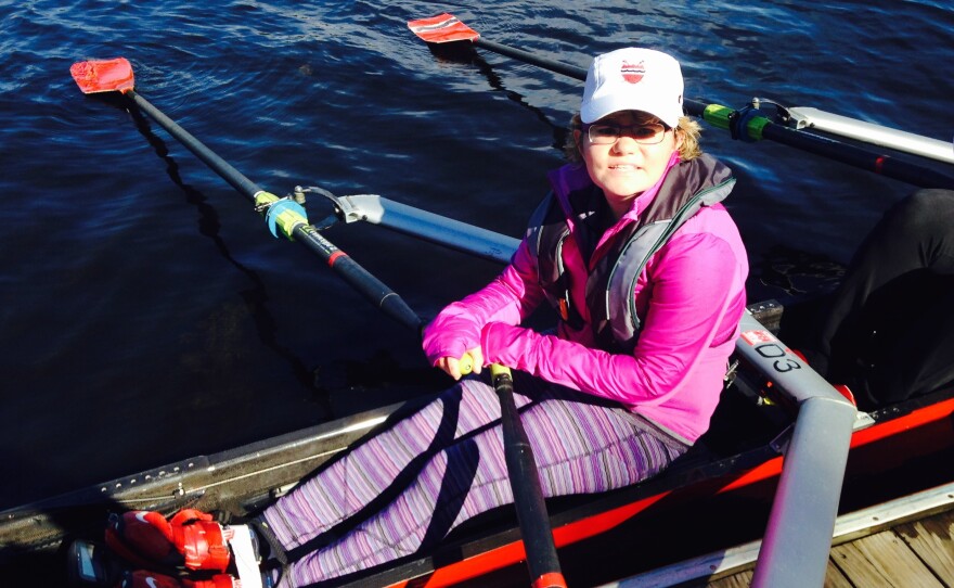 Kristina Gillis, seen in a two-person shell on the Charles River, hopes to show that rowers with intellectual disabilities like her can race in the challenging event.