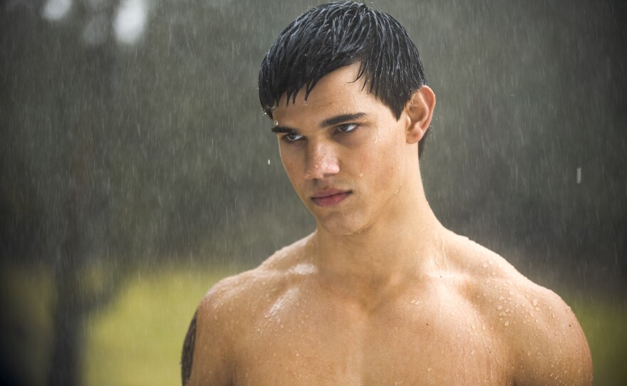 Hunky Taylor Lautner as the werewolf Jacob in "New Moon"