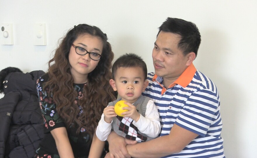 New U.S. citizen Raksmey Chan, pictured with her husband and son in Las Cruces, New Mexico, Jan. 15, 2016.