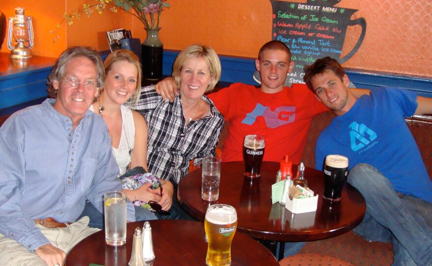 Greg O'Brien (left), with Colleen, Mary Catherine, Conor, and Brendan O'Brien, has been grappling with Alzheimer's disease for the last five years.