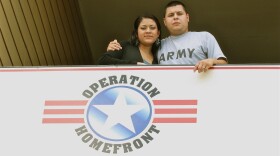 Ivan and Mireya, both 25, outside their San Antonio apartment.