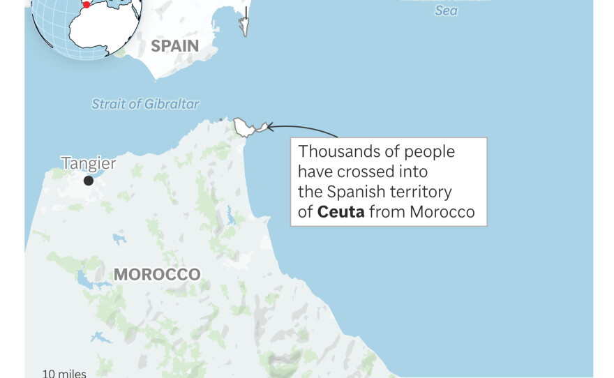 Spain's Ceuta territory is seeing an influx of migrants.