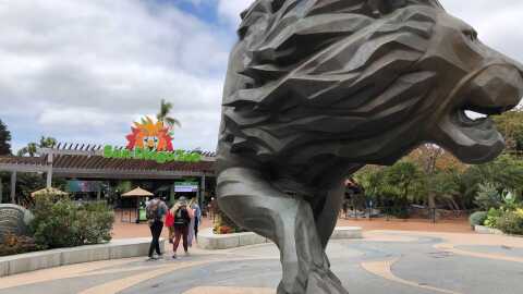 The front gate at the San Diego Zoo on Apr. 22. 2021.