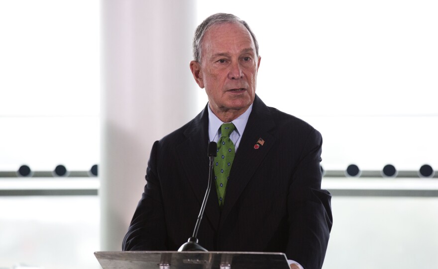 New York Mayor Michael Bloomberg speaks during a press conference in London in September.