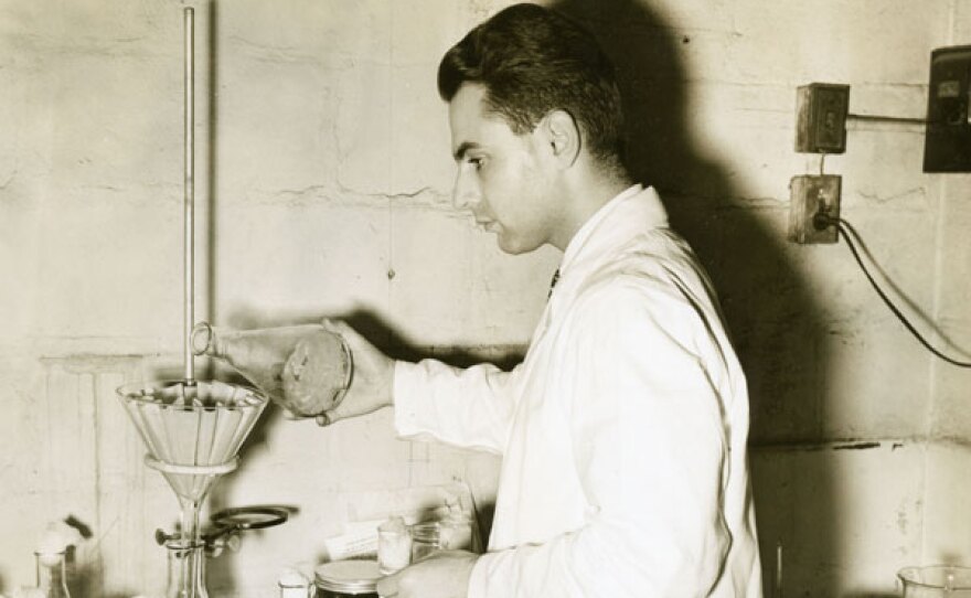 Young Albert Schatz in the lab.