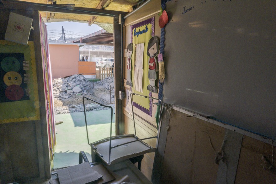 The neighborhood's only school is severely underfunded - so much so that the roof of one of the classrooms collapsed in August. The entire school has been shut down since.