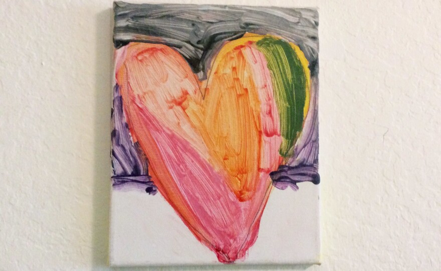 Sara's nephew and Wendy's son Benny painted this image of a heart that hangs in the author's home.