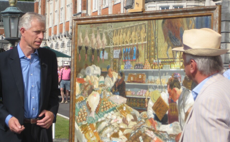 Rupert Maas is impressed by a large painting of a fishmongers.