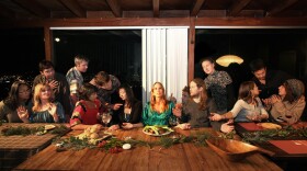 My dinner guests as Leonardo da Vinci's "The Last Supper."