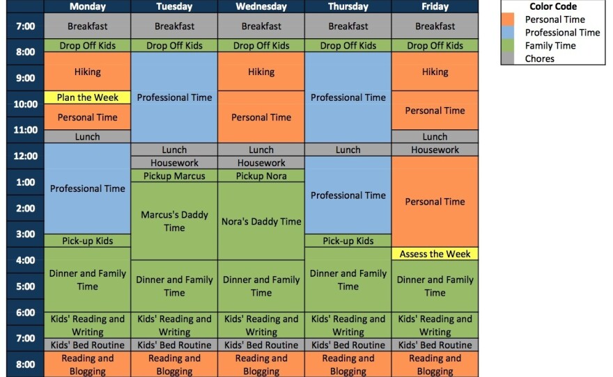 Chen made to-do list for his year-long retirement, mapping out his activities, by hour, on a spreadsheet.