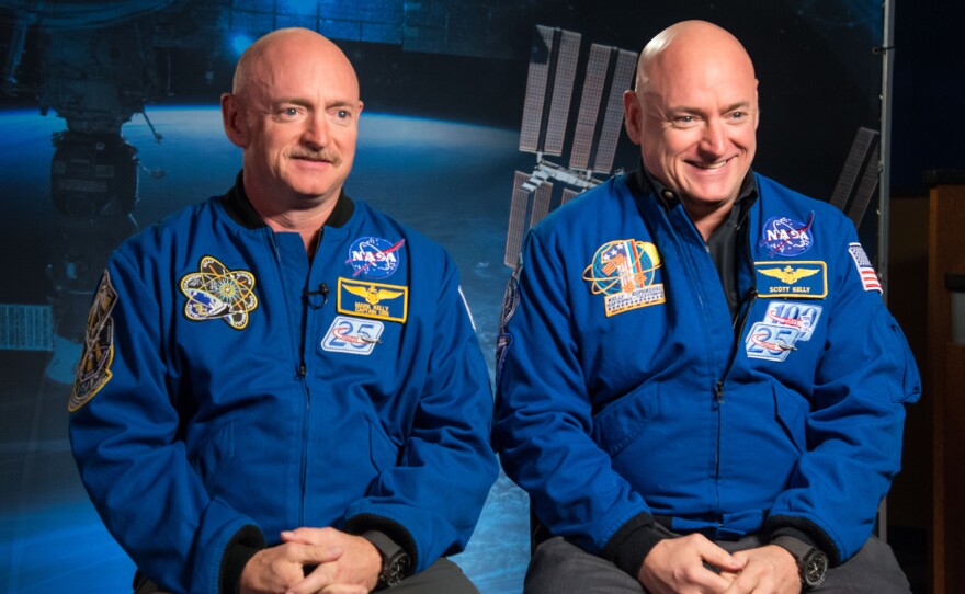 Identical twins Scott Kelly and Mark Kelly, who participated in the NASA twins study, are pictured in this undated photo.