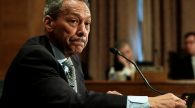 Federal Housing Finance Agency Director Mel Watt testifies at a Senate banking committee hearing in May 2017. An employee says her secret recordings show that he held up her pay raise as he pressed her for a relationship.