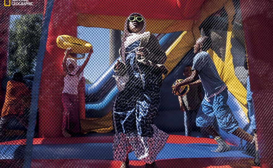 Children in South Los Angeles celebrate Eid al-Fitr, which marks the end of Ramadan, the holy month of fasting, at a picnic co-sponsored by Islah LA, a black Muslim community center.
