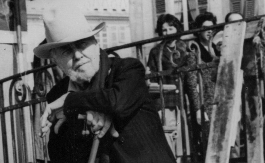 Ezra Pound poses in Rapallo, Italy, not long after his 1958 release from St. Elizabeths Hospital, where he spent 12 years.