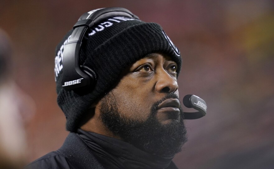 Pittsburgh Steelers head coach Mike Tomlin watches from the sideline during the first half of an NFL wild-card playoff game against the Kansas City Chiefs in January. Tomlin is currently the league's only Black head coach.