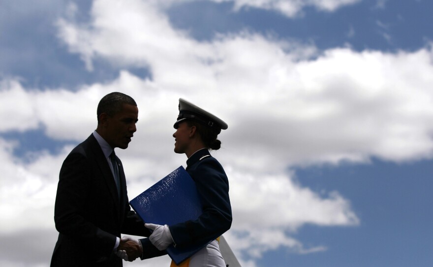 But last year, he reminded Air Force Academy graduates that they were the first class in nearly a decade to graduate with "no Americans fighting in Iraq."