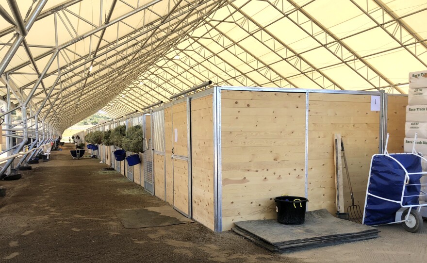 Some of the new stables built at the San Luis Rey Training Center in Bonsall, April 17, 2018.