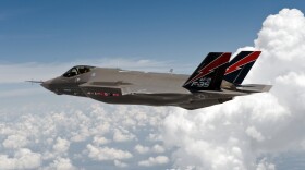 F-35 stealth fighter in flight.