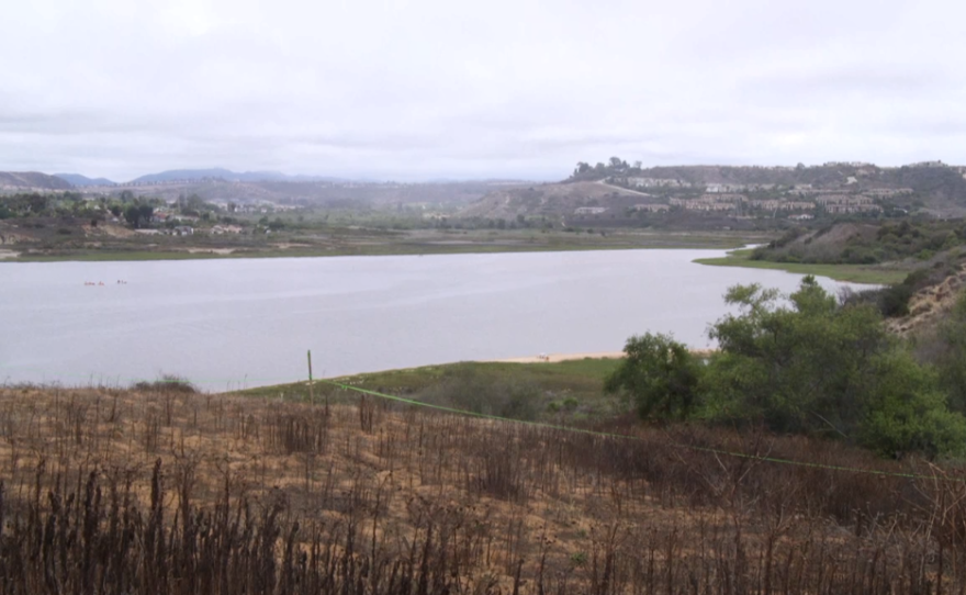 The Agua Hedionda Lagoon in Carlsbad, looking east toward 85 percent of the land that would be preserved under the Agua Hedionda 85/15 Plan, July 2015. 