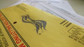A California mail-in ballot is shown, Oct. 25, 2018. 