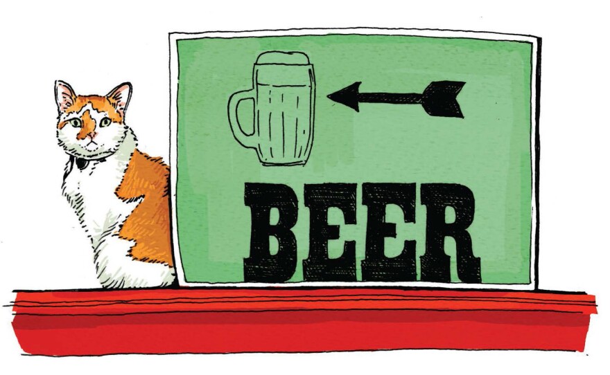 Brewster the Brewery Cat, of The Guardian Brewing Co. in Muncie, Ind., is a husky, middle-aged, orange Creamsicle–colored feline who enjoys tuna and sleeping in cardboard boxes.