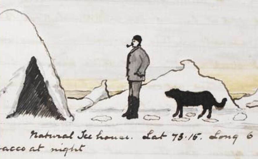 On Thursday, July 29, 1880, Doyle wrote, "Came across a most extraordinary natural snow house, about 12 feet high, shaped like a beehive with a door and a fine room inside in which I sat. Traveled a considerable distance, and would have gone to the Pole, but my matches ran short and I couldn't get a smoke."