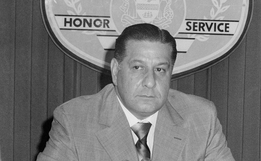 Philadelphia police commissioner Frank Rizzo at a press conference on Sept. 7, 1970.