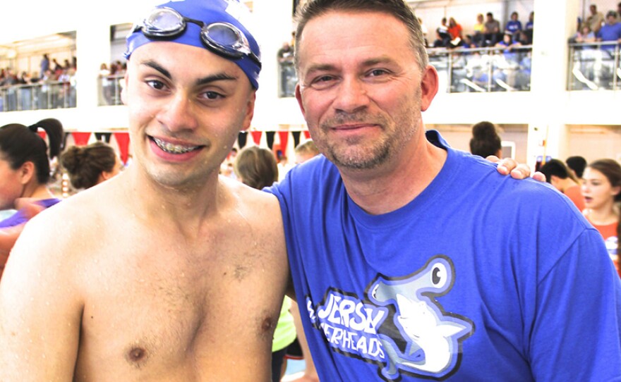 Coach Mike (right) and son Mikey (left).