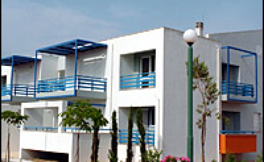 The Olympic Village area in Athens is nearly completed.