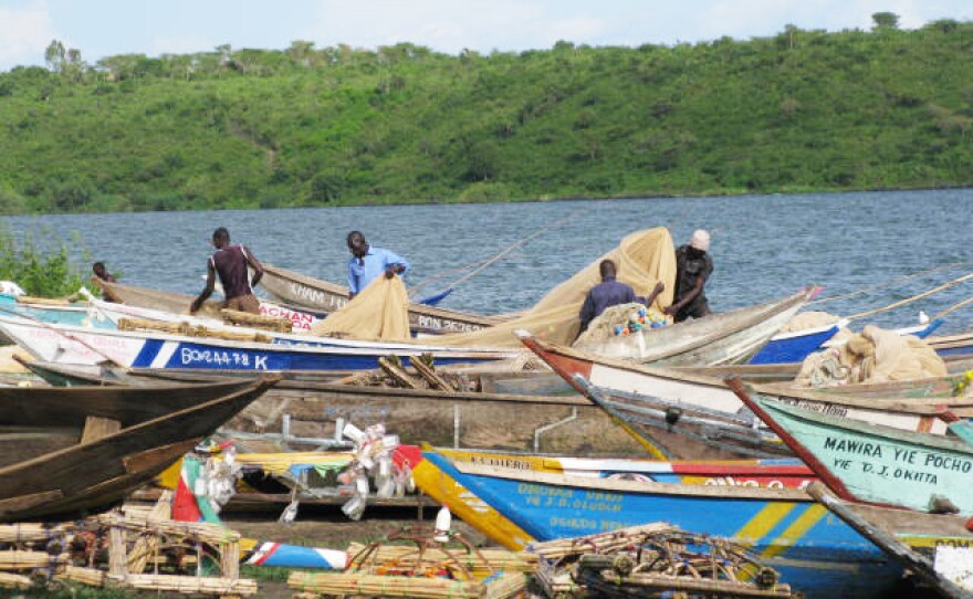 At Osindo Beach, local fishermen come in from fishing on Lake Victoria. Some fishermen are reluctant to get circumcised because they would miss three days of work.