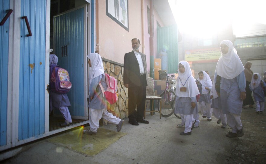 The first thing NPR reporter Rebecca Hersher noticed during her two days at the school was a picture you never would have seen under the Taliban: girls walking to school. Most of them walked to school in groups. <a href="https://apps.npr.org/lookatthis/posts/afghan-teens/">See the visual interactive.</a>