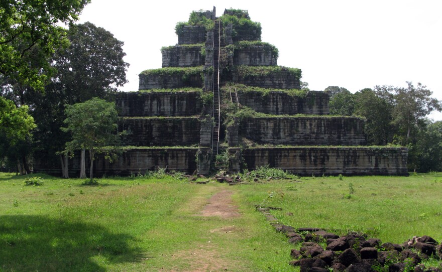 King Jayavarman IV built this pyramid-shaped monument at the center of his capital at Koh Ker in northern Cambodia in the 10th century. The ruler of the Khmer empire died two decades later, and the capital was abandoned and swallowed by the jungle.