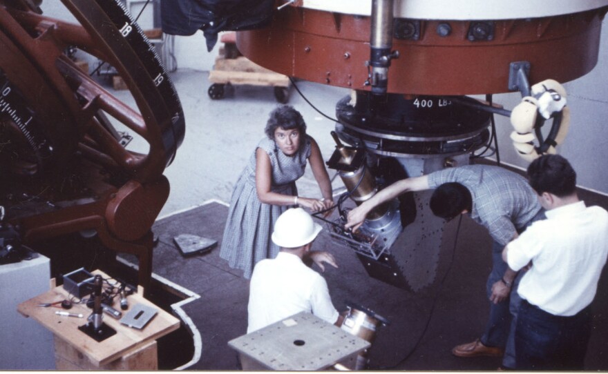 Vera Rubin works at the Lowell Observatory in Flagstaff, Ariz., in 1965.