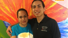 Francisco Martinez, 19, and his mom, Maria Martinez, at the Barrio Logan College Institute, April 19, 2017.