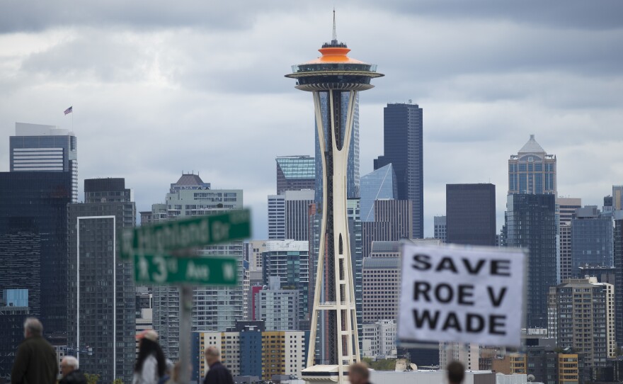 <strong>Seattle</strong>: A crowd gathered during a pro-choice rally and press conference on Tuesday, May 3, 2022.