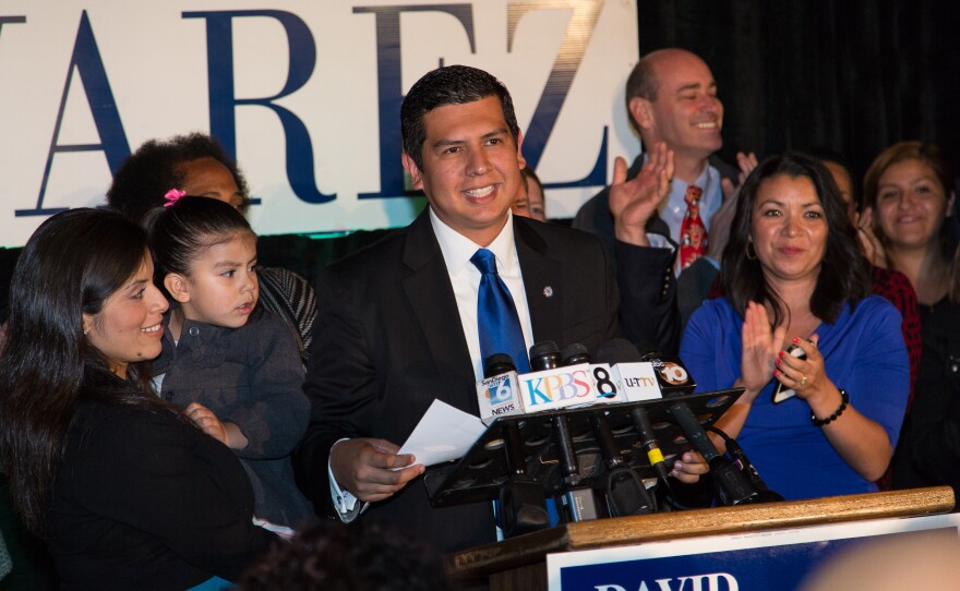 David Alvarez at his election night party at Bread and Salt Art Gallery and Co-op.