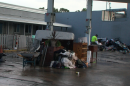 Renters' destroyed belongings from the Jan. 22, 2024, flood piled up in the center of the 4150 National Avenue apartment complex in the Mountain View neighborhood of San Diego, CA, on Feb. 9, 2024.